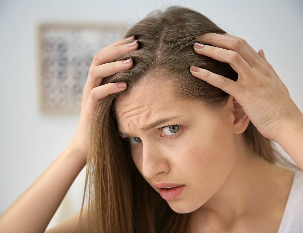 Notice excessive facial/body hair, acne, or hair thinning